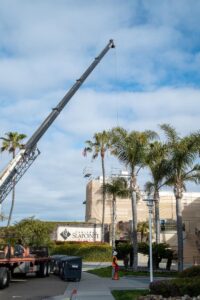 crane removing arch